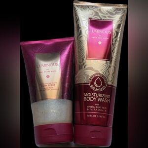 Bath & Body Works LUMINOUS Moisturizing Body Wash + Exfoliating Glow Body Scrub